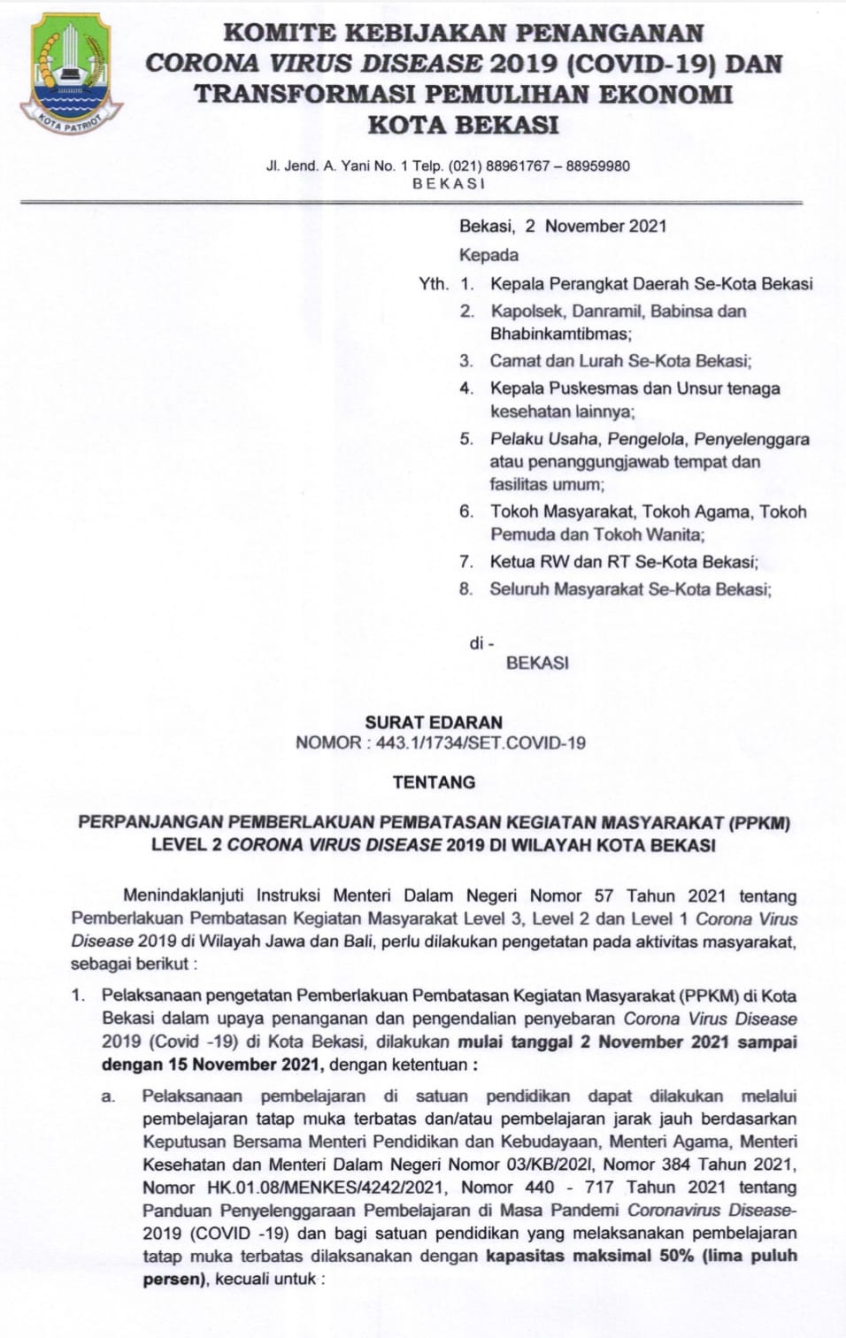 Pemerintah Kota Bekasi Search